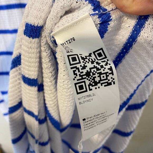 Saodimallsu White & Blue Striped Beach Bathing Suit Coverup Dress Size XXL NWT - Picture 5 of 5